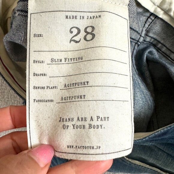 Factotum Japann Jeans Agitpunkt Slim Fit Whiskering Stretch - Picture 8 of 16